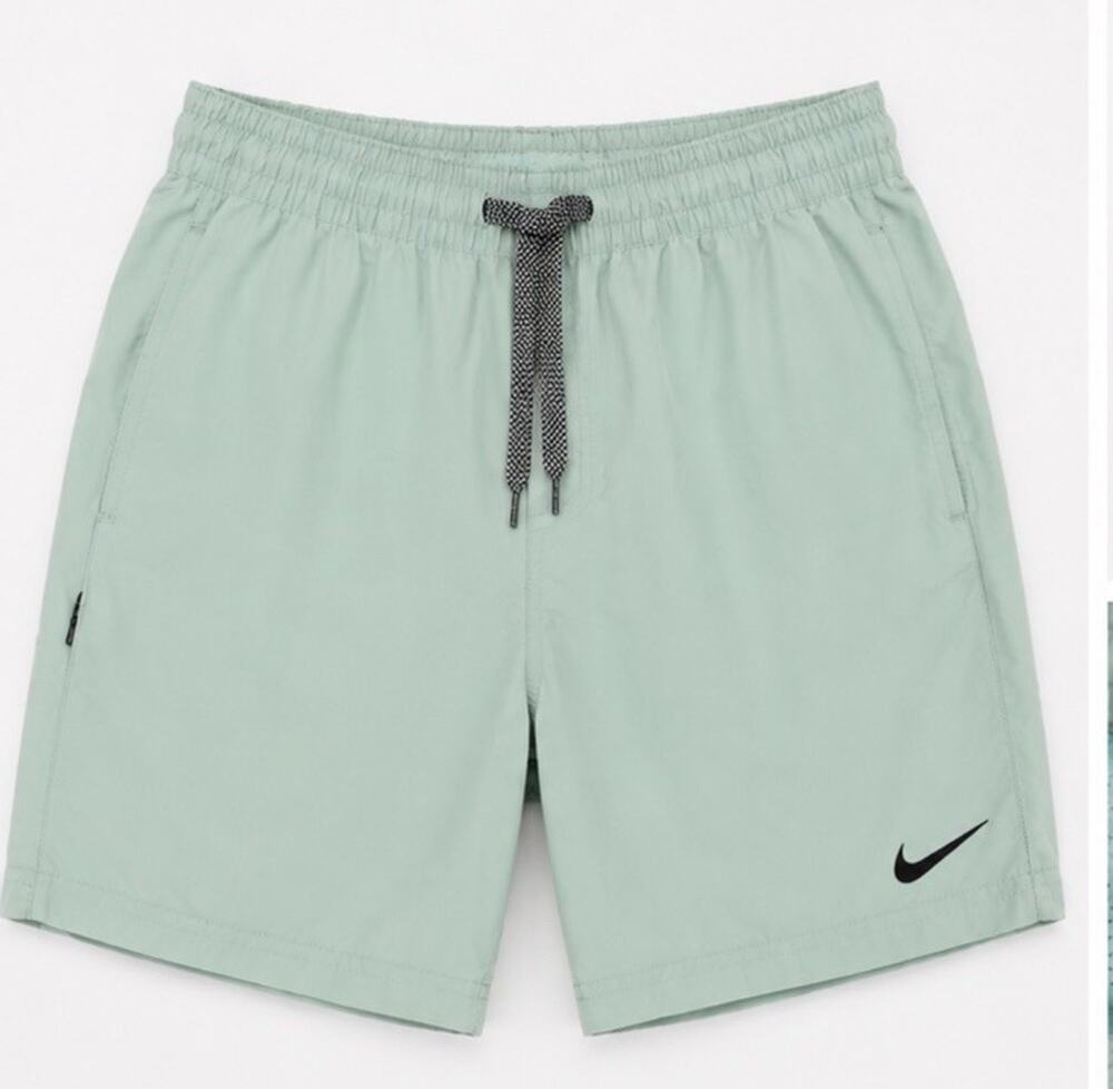Nike Men’s Small Swim Trunks Mint Green Mesh Lined Drawstring Shorts